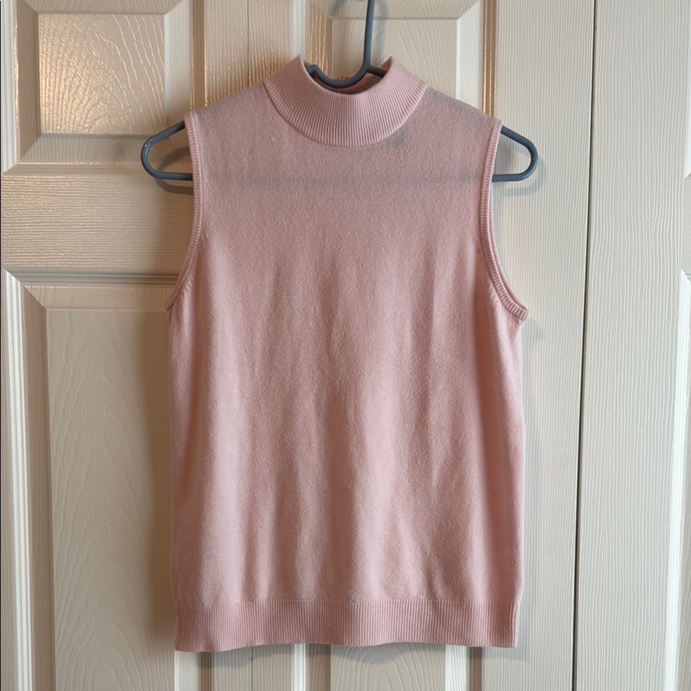 Woman’s “good clothes” Pink Sleeveless Lock Turtleneck Sweater.